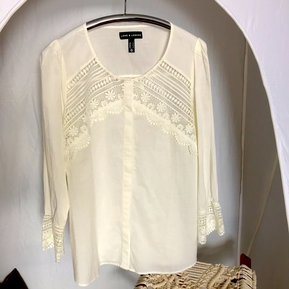 Love and Legend Tunic cotton shirt with lace detail.